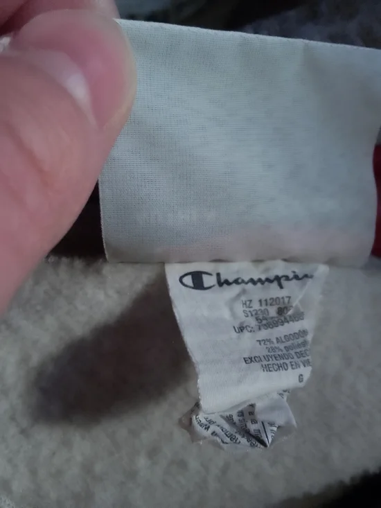 Champion Light Gray Sweatshirt with Maroon Logo Y2K Size Large - Picture 6 of 9